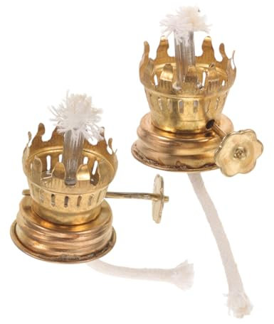 Generisch 2st Petroleumlampensockel Campinglampe Lampenbrenner Für Petroleumlampe Öllampenbrenner Regler Für Petroleumlampen Brenner Für Öllampe Zubehör Für Öllampen Golden Metall