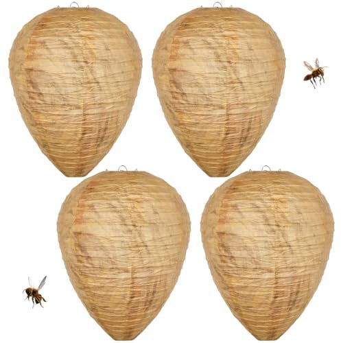 4 Pezzi Nido di Vespe, Trappola per Calabroni, Trappola per Vespe Appendere per Casa Giardino Balcone Esterno