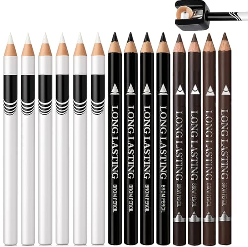 14 Pack Barber Pencil for Lineup,Barber Chalk Enhancement Pencil Kit,Beard Shaper Pen,Hairline Pencils for Men,for Design Hairline Razor Trace,with Built-in Sharpener.(Set02)