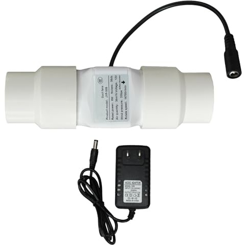 Dotauge Ventilatore di Scarico for Ventilazione Ventola a Condotto in Linea da 2 Pollici con interfaccia Tubi PVC 20 25 32 40 50 mm Basso Rumore seminterrato(50mm/40mm)
