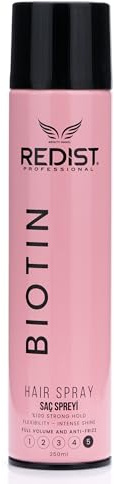 Redist Biotin Haarspray 250 ml – Kräftigendes & volumengebendes Stylingspray mit flexiblem Halt & intensivem Glanz | Feuchtigkeits- & Frizz-Resistenz