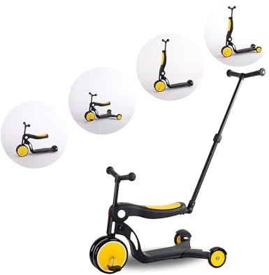 5-in-1 Kids Scooter & Balance Bike — Convertible Ride-On, Tricycle with/without Pedals & Kick Scooter (2 & 3 Wheel Modes) - Adjustable Multi-Mode Scooter for Ages 2-7
