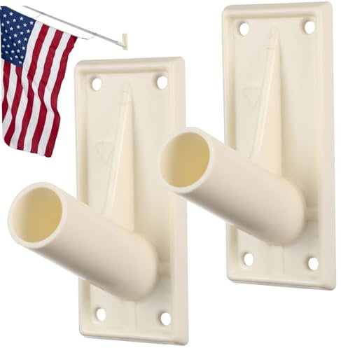 INOOMP 2pcs Plastic Garden Flag Pole Bracket Wall Mount Base Adhesive Outdoor Flag Holder Accessories for Classroom and Garden Use