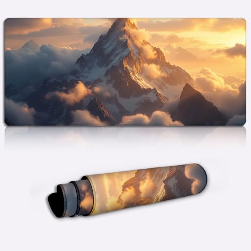 majestic mountain summit Gaming Mouse Pad Non-Slip Rubber Base Pad Office Home Novelty Printed Desk Accessory Laptop Desktop Printed Art Ergonomic 600 * 350 * 4mm