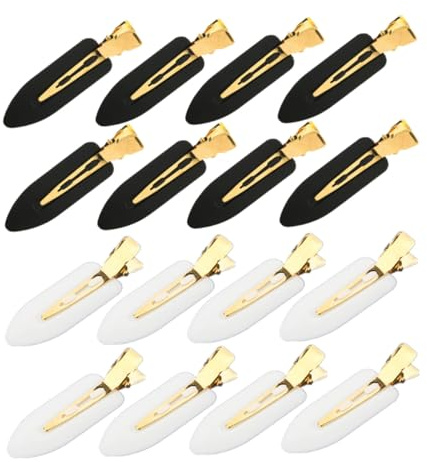 ELAYARD Pinces à Cheveux sans Pli 16 Pièces sans Pression Noir Doré Blanc Doré pour Femmes Coiffure Quotidienne Mariage Soirées Accessoires Cheveux