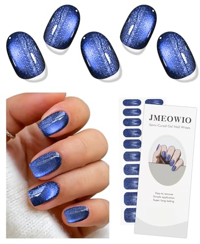JMEOWIO Katzenauge Nagelfolie UV Härtend Gel Nagel Strip Sticker