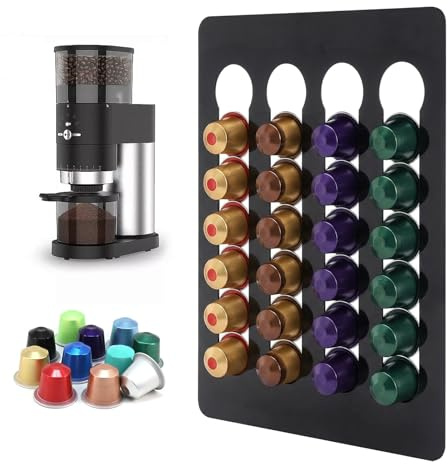 Coffee Capsules Stand pour Rangement Capsule Nespresso, Support mural pour 20 capsules Nespresso, Porte-Capsules Nespresso en Acier Porte-Capsules de Café Compatible avec Nespresso