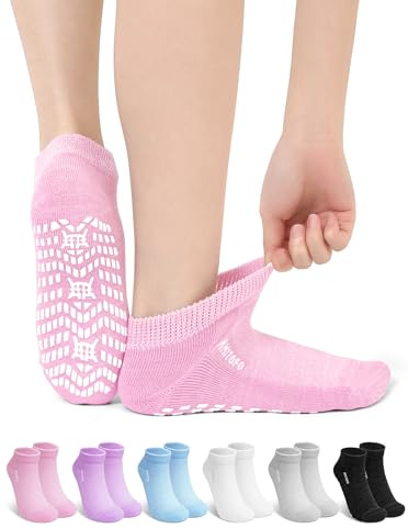 ZFSOCK Calzini Diabetici Antiscivolo Donna: Calze Alla Caviglia in Bambù Traspirante Senza Elastico & Cuciture - Calzini Corti Uomo Con Ammortizzante per Gravidanza Piedi Gonfi 6 Paia Sobrio 39-42