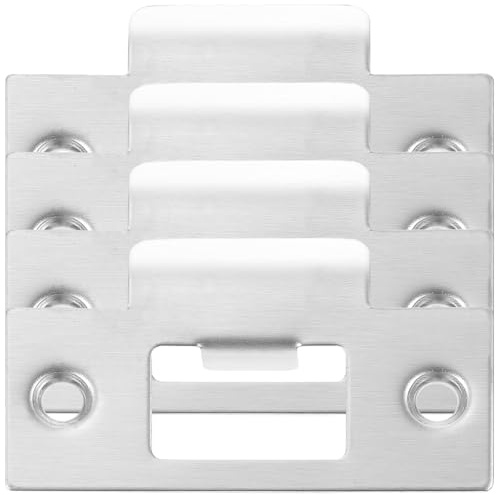 Ciieeo 4 Plaques de Gâche en Acier Inoxydable pour Portes d'Intérieur, Kit de Réparation et Plaques de Renfort de Serrure