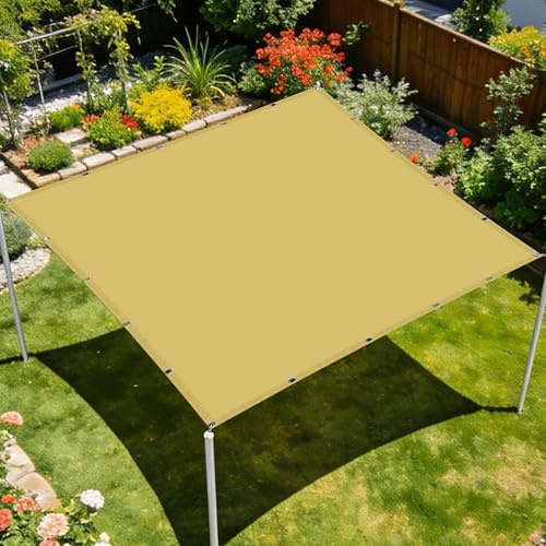 Vela Ombreggiante 4 x 8 m Protezione in Impermeabile Parasole Rettangolare Traspirante per Terrazza, Giardino, Balcone, Campeggio, Concava, Giallo sabbia