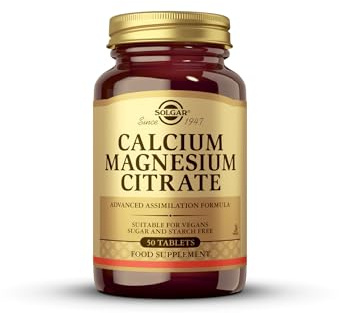 Solgar Calcio y Magnesio Citrato | Huesos y Energía | 50 Comprimidos