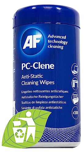 AF Anti Static PC Cleaning Wipes - for PC & Laptop Hard Surfaces, Desk, Desk Phone, VR, Headset, Games Console & Controller, Printers & More.