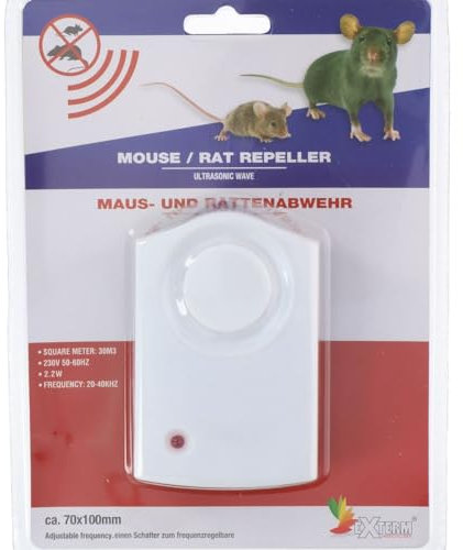 Pest Repellente - Scaccia Animali- Dissuasore ad Utrasuoni Per Artropidi, Roditori, Topi e Pipistrelli