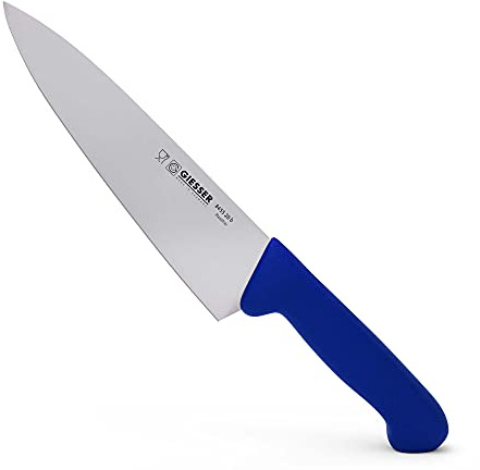 Giesser seit 1776 - Made in Germany - Kochmesser blau, Basic Blue, Klinge 20 cm, rutschfest, scharfes Küchenmesser spülmaschinenfest, rostfrei