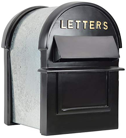 Grosvenor Cast Aluminium Built in Wall Telescopic and Adjustable Post and Parcel Box - Black Finish with Gold Text