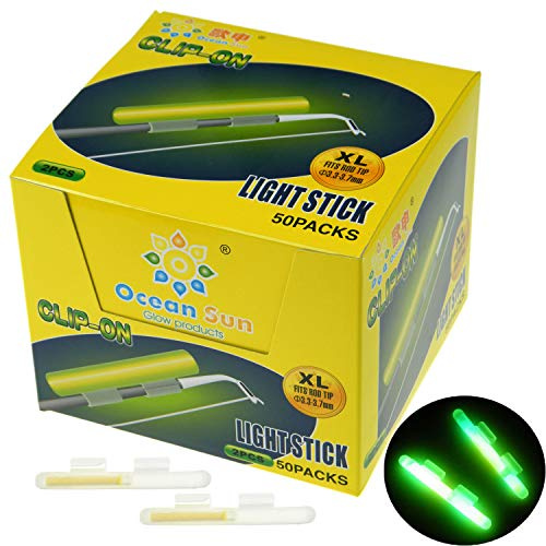 QualyQualy Knicklichter für Angeln 100 Stück in 50 Tütchen Knick Lichtern Knicklicht für Angelruten, Clip-On Angelknicklicht Knicklichter