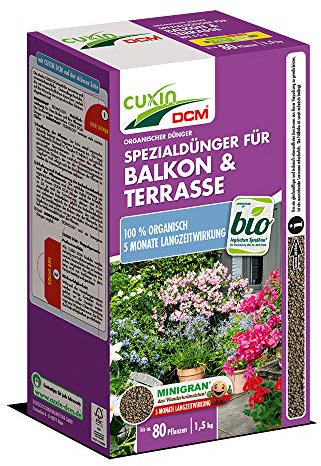 Cuxin 1,5 Kg Bio Pflanzendünger für Balkon und Terrasse ⎜für bis zu 80 Pflanzen ⎜+ Gutschein für Bodenanalyse (1,5 Kg)
