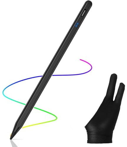 AICase Aktiver Stylus,Tablet Stift Eingabestift Touchstift,1,5-mm-Spitze,Universal Touchscreen-Eingabestift mit integr.Akku,Passend für Smartphones,Tablets,iPhone/Pad,Anti-fouling Glove