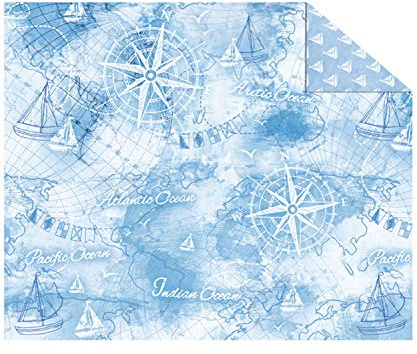 Ursus 11462202 - Fotokarton, Maritim, ca. 49,5 x 68 cm, 300 g/qm, 10 Blatt, beidseitig bedruckt, Vorder- und Rückseite in verschiedenen Motiven, aus Frischzellulose, Motiv 2