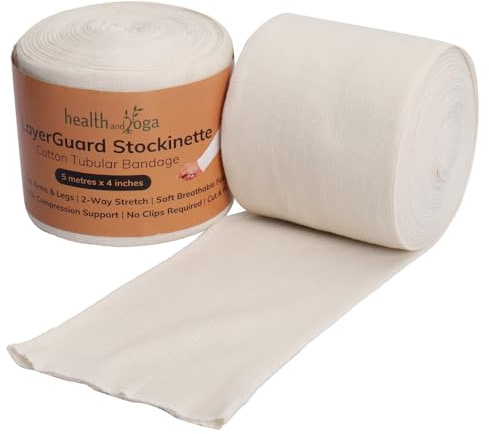 Rouleau de manchon en coton naturel, extensible, réduit les démangeaisons, les odeurs et empêche l'accumulation de résidus – Convient pour les bandages sous et au-dessus du plâtre