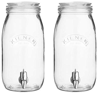 Kilner Crystal Glass Drink Dispenser 3 Liter Clear (Pack of 2)