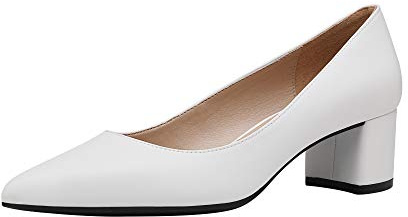 DREAM PAIRS Women’s Chunky Low Block Heels | 2 Chunky Block Heel, Closed Toe, Comfort Latex Padded Insole, Light TPR Sole, Working, Dress, Wedding Pumps Shoes