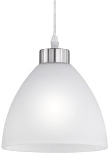 Kleine klassische Pendelleuchte mit Glasschirm Weiß Ø 20cm