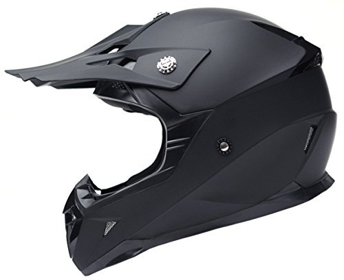 Casco Motocross Eduro ECE Homologado - YEMA YM-915 Casco de Moto Cross Integral para Mujer Hombre Adultos-Negro-S