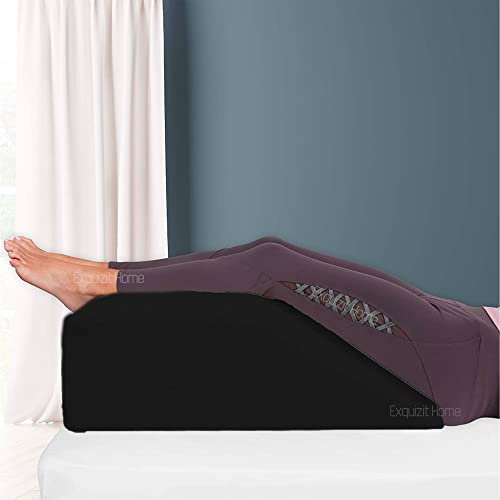 EXQUIZIT HOME Elevating Memory Foam Leg Rest Support Cushion Reduce Back Hip Knee Pain COLOUR: BLACK