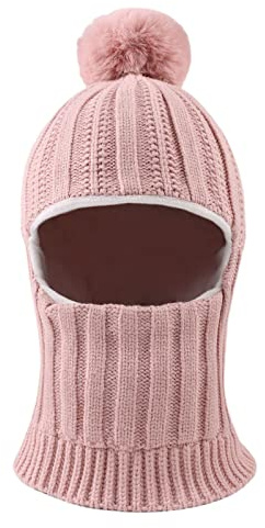 XIAOHAWANG Baby Wintermütze Jungen kindermützen Winter Polarfleece Winddicht Kälteschutz Strickmütze Jungen Warm Beanie Mit Bommel für Kinder Baby