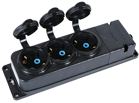 Verteiler-Steckdosenleiste 3Fach,OR-AE-13166(GS) schwarz IP44