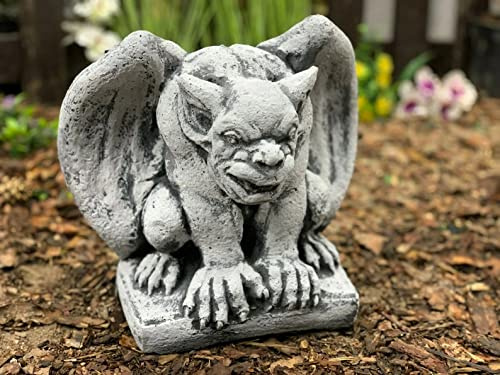 OLOMA Betonmonster Statue Gothic Halloween Dekor Stein Wächter Wasserspeier Skulptur Garten Dämonenfigur Outdoor Zement Dekoration Hof Kunst Wütend Wasserspeier Skulptur Wasserspeier Statue Outdoor