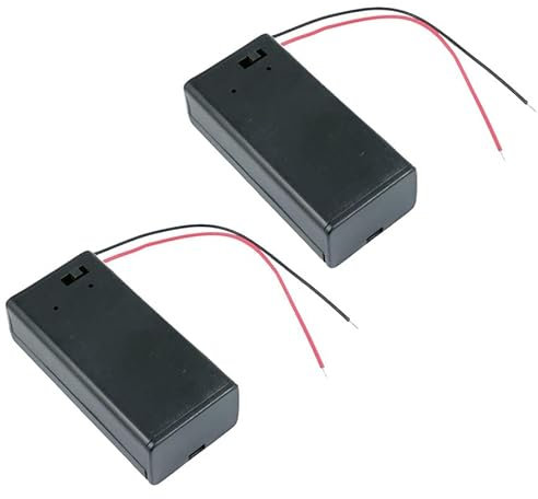 PP3 Enclosed 9V Battery Holder with Switch Hobby DIY Electronics (Pack of 2)