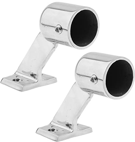 Paquete de 2 soportes para pasamanos de barco marino de 60° soporte de extremo de cubierta de acero inoxidable 316 soporte de pasamanos φ 22 mm para riel de yate