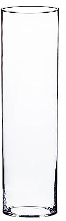 simpa XL Floor Standing Clear Glass Cylinder Vase 60cm (H) x 18.5cm Dia - Quality Handmade Craftmanship