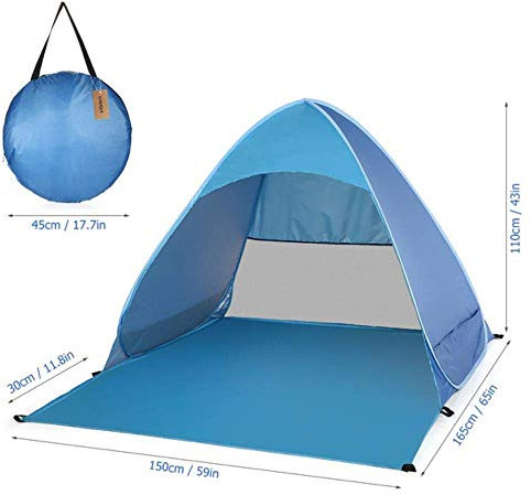 GGZONE Instant Pop Up Automatisches Strandzelt, leicht, für den Außenbereich, UV-Schutz, Camping, Angelzelt, tragbar, faltbar, Cabana-Sonnenschutz Beautiful Scenery
