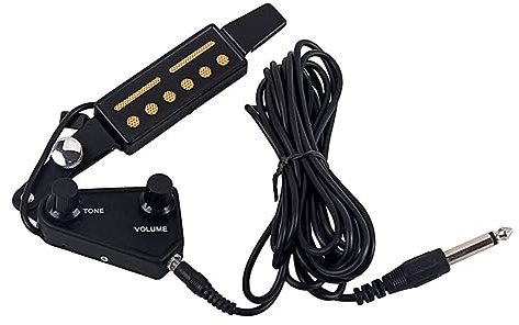Schallloch Schwarz für Tonabnehmer Klassische Gmb362 Akustikgitarren | Metallausführung, 6-punkt Balken, mit Lautstärkeregler für Präzise Tonaufnahme
