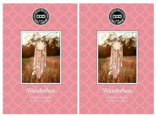 Bridgewater 2 pack of WANDERLUST - Woody Scented Sachet Bag - of Merigold,Apricot,Orange - Drawer Fragrance Wardrobe Air Room Freshener for Living Room, Bathroom or Car