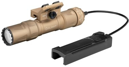 OLIGHT Odin S Torcia Professionale 1500 Lumen, Portata 250 Metri Compatibile con Attacchi M-LOK e Picatinny Design Stabile Leggero Impermeabile IPX7 per Caccia, Escursionismo Sicurezza (Deserto MLOK)