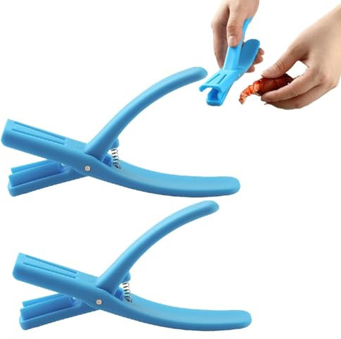 Shrimp Deveiner Tool - Shrimp Prawn Peeler - Portable Shrimp Clamp Shrimp Peeling Tool - Prawn Peeler Seafood Outer Shells Cleaner - Prawn Seafood Peeler Shrimp Cleaner Practical (Blue, 2 pcs)