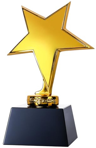 LONGWIN Crystal Gold Star Trophy Award for Adults, Blank Winner Participation Funny Trophy for Sports Events/Competition