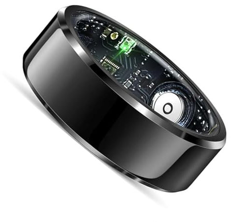 KSGSFSA Anelli Intelligenti per Uomini e Donne, Anelli Intelligenti per Cardiofrequenzimetro per Il Sonno Fitness, Anelli per Il Monitoraggio della Salute, Compatibili con Android iOS(Black,10#)
