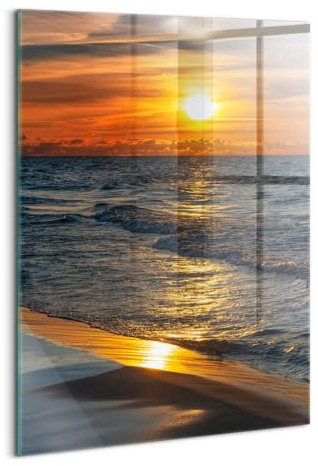 Wallfluent Glasbild Mit Motiv Gehärtetes Glas Bild Dicke 4mm 70x100cm Wanddekoration Für die Küche Badezimmer und Schlafzimmer Wandbild - Władysławowo Ostsee