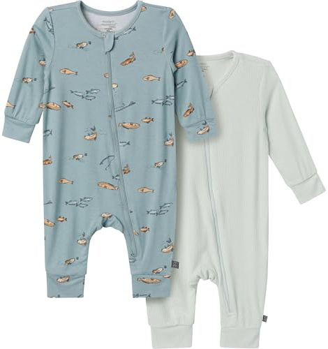 Modern Moments by Gerber Baby Boys' Viscose Footless Coveralls, Medium Teal Fishing, 18 Months