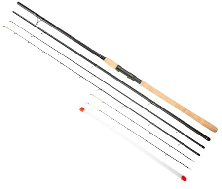 Fishzone Canne à pêche classique avec flotteur et mangeoire 3 m (3 à 3,2 kg) Canne à pêche double usage Float Top et Feeder Top 3 pointes carquois à pousser évaluées 14,2 g, 21,3 g et 42,5 g