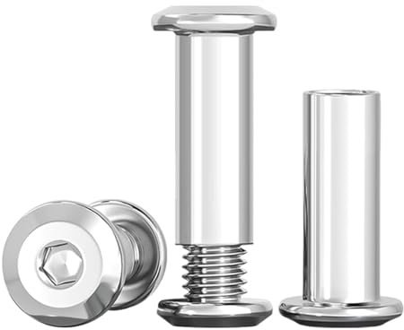 Drenky Vis De Connexion M8x20mm Vis De Meubles En Acier Inoxydable A2 V2A Connecteurs De Meubles M8 Lot De 10 Vis De Raccordement (10 Vis Pour Meubles, 10 écrou à Douille)