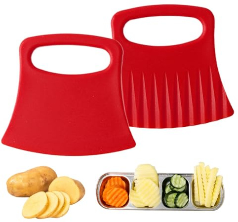 Gewellter Crinkle Kartoffelschneider, Crinkle Chopper für Gurken, Crinkle Cutter für Karotten, Kartoffel Wellenschneider Werkzeug, Multifunktionaler Knisterschneider, Küche Crinkle Chopper Tool