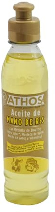 ATHOS Aceite con Mano de Res, Manteca de Karité, 250ml Reafirma y Tonifica Busto, Glúteos y Piernas Oil with Beef Hand, Shea Butter, Vitamin E, 250ml. Firms and Tones Bust, Glutes and Legs