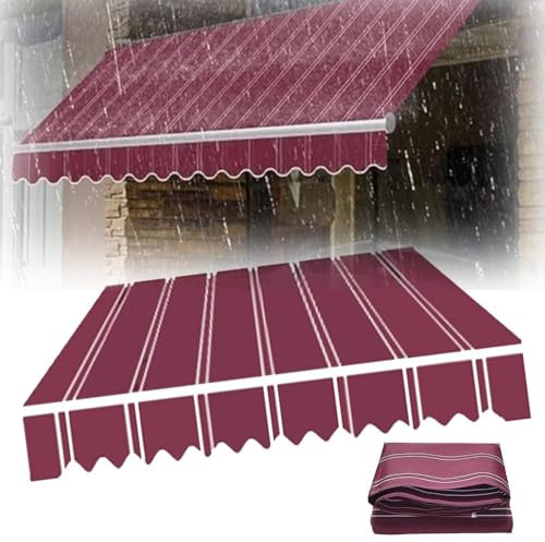 genérico Toldo retráctil para Patio (3, 4, 4, 5, 6 y 6 Metros), Manual, de Repuesto, Lona Impermeable a Rayas, para balcón, jardín y Patio (250 x 200 cm)