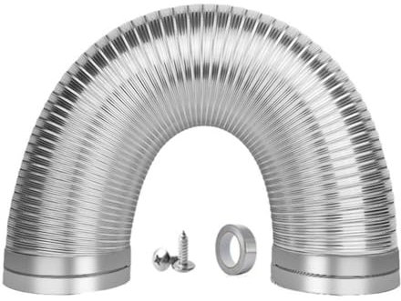 Tubo dell'aria di scarico di alluminio puro, tubo di scarico della cappa della cucina scalda acqua tubi morbidi del tubo di ventilazione (silver,ø 60mm/1.5m)